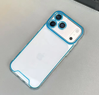 Funda Transparente de TPU con Luz Nocturna Luminosa para 12-18 Pro Max, Marco Fluorescente, Anillo de Luz Antigolpes, Cubierta Protectora