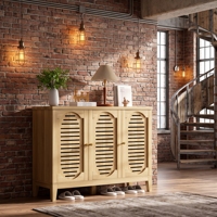 Armoire à chaussures en bois en gros avec détecteur de mouvement, éclairage LED 3 couleurs, station de charge intégrée, durable, facile à assembler pour hôtel et maison