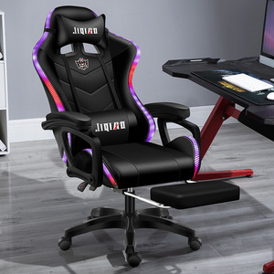 Silla trò chơi Ghế Gamer massage đua chơi game ghế nóng Bán máy tính PC RGB nhôm hiện đại/chơi game PU Da Màu Hồng một mảnh - Product Image 4