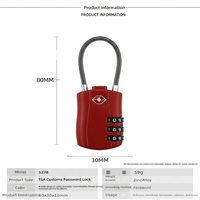 Cadenas universel certifié TSA527, serrure à combinaison mécanique à 3 chiffres pour valise, sac à dos et système de sécurité de salle de sport