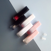 LZ Pack Promotion Prix Gradient Noir Blanc Rose 5ml Carré Lip Tint Container Personnalisé Cute Lip Gloss Tubes et Boîte d'Emballage