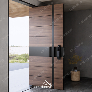 Portes de sécurité extérieures de luxe Cosyhouse, design blanc, pour maisons, <span class=keywords><strong>porte</strong></span> extérieure pour la maison, portes <span class=keywords><strong>d</strong></span>'<span class=keywords><strong>entrée</strong></span> extérieures avec poignée dorée - Product Image 2