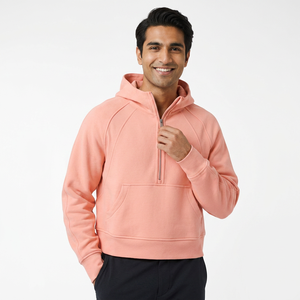 2026 Customized Cotton Fleece <b>Half</b> <b>Zip</b> Pullover 14 <b>Zip</b> Sweatshirt Blank Oversize Long Sleeve Sweatshirt Women Hoodies - Product Image 2