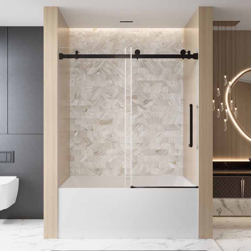 Hinged Frameless Clear Soft Close Tempered