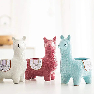 Pots de fleurs en céramique Alpaca mignons de 6 pouces pour la décoration intérieure, le jardin et les plantes succulentes et cactus - Idéal pour le dropshipping - Product Image 3