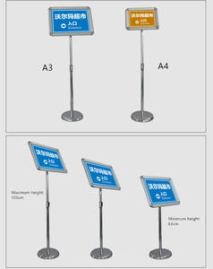 Exhibidor de <span class=keywords><strong>Menú</strong></span> Ajustable con Base Redonda A0 A1 A2 A3 A4 A5 A6, Soporte de Pie para Letreros - Product Image 5