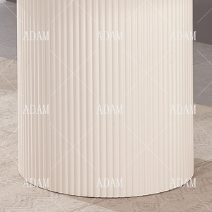 Mdf bảng Top Vòng màu be Veneer bảng phòng ăn đồ nội thất màu trắng bàn ăn - Product Image 3