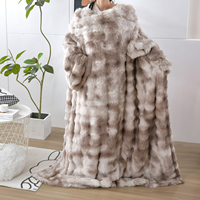 FY Luxuriöse Koreanische Nerz-Imitat Raschel-Decke 100% Polyester Einfarbiges Muster Stricktechnik