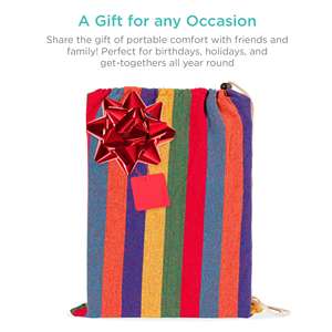 Hamaca portátil de algodón para jardín con precio al por mayor, hamaca de tela cómoda, soporta hasta 660 libras, ideal para acampar, al aire libre - Product Image 4