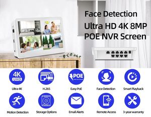 <span class=keywords><strong>Enregistreur</strong></span> vidéo numérique VMS 4CH PoE NVR 8MP 4K Écran 11.6 pouces Système de vidéosurveillance de sécurité domestique intégré <span class=keywords><strong>Enregistreur</strong></span> réseau - Product Image 5