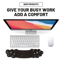 Tapis de souris de jeu en silicone gel noir personnalisé, transparent, antidérapant, avec repose-poignet, pour le bureau et la maison, en stock