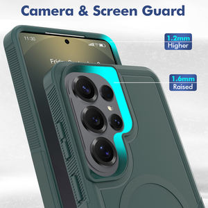 כיסוי טלפון נייד ירוק נגד זעזועים, כיסוי מט לסמסונג S26 אולטרה, כיסוי מגנטי לטלפון סלולרי, כיסוי היברידי TPU PC <span class=keywords><strong>2</strong></span> ב-1, כיסוי אחורי - Product Image 5