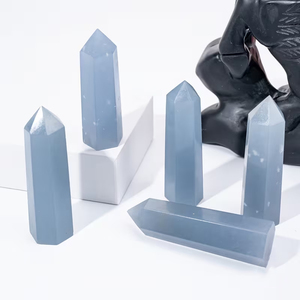 Wholesale CrystaHola Polished Natural Blue Angel <b>Ornaments</b> Worry Art Bulk Stone Crafts Eco-Friendly High Quality Fashion Trend - Product Image 2