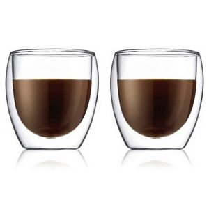 Vasos Pequeños de Vidrio Transparente de 90 ml (3 oz) para Espresso, Vasos Aislados de Doble Pared para Máquina de Espresso - Product Image 1