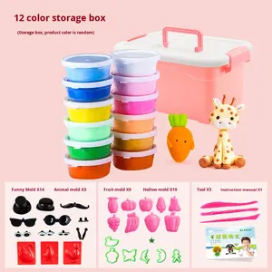 Argile colorée non toxique ultra-légère en plastique en gros, 12 couleurs, jouet éducatif pour enfants de <span class=keywords><strong>maternelle</strong></span>, âges 3+, kit de bricolage, modélisation - Product Image 6