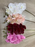 Orchidées artificielles de qualité supérieure, fleurs en latex au toucher réel, orchidée rose foncé à 7 têtes, pour événements, mariages, décoration de la maison, fête des mères