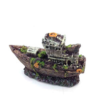 Mini décoration d'aquarium écologique en forme de navire pirate en ruine, aménagement paysager d'aquarium, simulation de navire, navire coulé pour petits aquariums