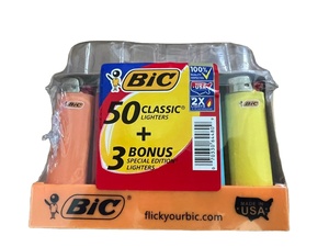 Briquet en plastique classique et électrique Bi C, coupe-vent, à silex, pour cigarettes et barbecue, pour le camping et les cadeaux - Product Image 3
