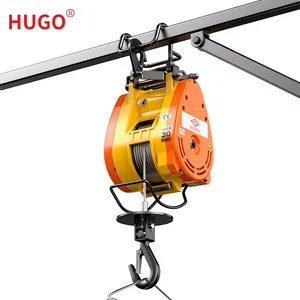 Hugo 250kg 300kg 30m mesin 2 post mengangkat kerekan tali kawat listrik mini