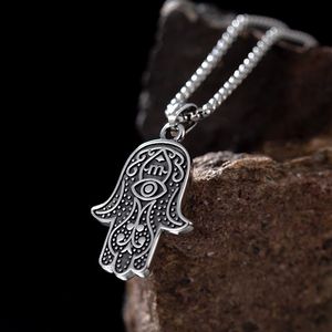 Uomo <span class=keywords><strong>di</strong></span> moda gioielli in argento in acciaio inox collana uomo occhio <span class=keywords><strong>di</strong></span> <span class=keywords><strong>dio</strong></span> palma ciondolo collana per uomo - Product Image 3
