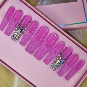 <span class=keywords><strong>Uñas</strong></span> Postizas Cortas de Nuevo Diseño <span class=keywords><strong>con</strong></span> <span class=keywords><strong>Piedras</strong></span> <span class=keywords><strong>y</strong></span> Diamantes de Imitación Transparentes, Decoración Brillante de Lujo, <span class=keywords><strong>Uñas</strong></span> <span class=keywords><strong>Acrílicas</strong></span> Cuadradas 3D de Cobertura Completa - Product Image 1