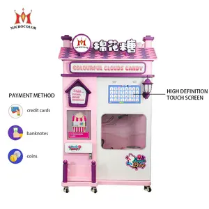 Coin Operated Candy Machine,Commercial Candy Floss Vending Machine,Factory price Magic Automatic Cotton Candy Machine Business