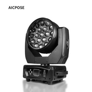 AICPOSE Ring Control Bee Eye Cabeza móvil Luz de escenario 19x15W LED RGBW Wash Luz de cabeza móvil - Product Image 1