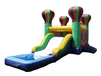 Videur aventure 2 en 1 jaune et bleu avec toboggan ballons gonflables toboggan aquatique avec piscine à vendre