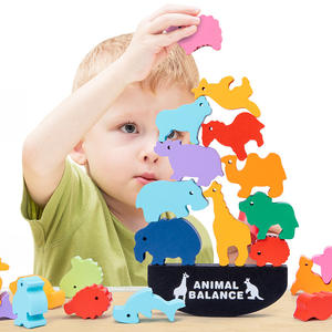 Jeu de construction d'<span class=keywords><strong>équilibre</strong></span> d'animaux colorés, jeu de société interactif parent-enfant, jouets en bois pour <span class=keywords><strong>l</strong></span>'éducation précoce des enfants - Product Image 1