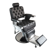 Fauteuil de Barbier Hydraulique Style Mid-Century en Acier Inoxydable, Pivotant et Inclinable, pour Salon Commercial, Hommes, École et Utilisation Extérieure - En Promotion