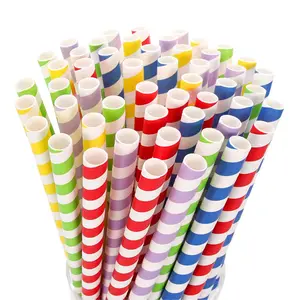 Eco Vriendelijke Wegwerp Biologisch Afbreekbaar Drinken Jumbo Streep Papier Rietjes Boba Thee Papier Rietje 8Mm 10Mm 12Mm