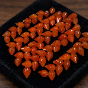 Cuentas de Piedra Preciosa Natural Semipreciosa de Cornalina Roja Facetada en Forma de Lágrima de 8 Pulgadas, 6-9 mm, para la Fabricación de Joyas - Product Image 2