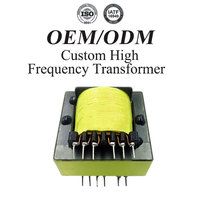 Trafo Frekuensi Tinggi Inti Ferit Custom EE55 24V 48V 110V 220V untuk PCB Mount SMPS, Trafo untuk Catu Daya Inverter Surya