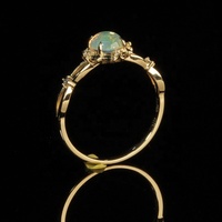 Nouveau concepteur de bijoux fins de haute qualité luxe solide 18K or laboratoire cultivé diamant australien opale bague pour les femmes fiançailles mariage
