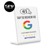 Support de carte NFC personnalisé avec impression pour avis Google et code QR, affichage de menu, support NFC pour avis sur les réseaux sociaux