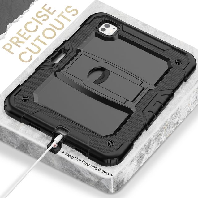 Heavy Duty Shockproof Rugged Tablet Cases with Kickstand for iPad Pro 11 M4 2024 Shockproof Stand Tablet Case