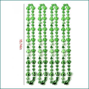 アイルランドのビールフェスティバルパーティーの装飾用品のためのホット販売聖パトリックの日シャムロックプラスチックネックレス帽子グリーンビーズチェーン - Product Image 2