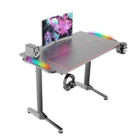 Bureau d'angle de jeu moderne et durable, noir, en MDF, avec cadre en acier RGB, hauteur réglable, pliable, pour usage commercial – Meilleures ventes
