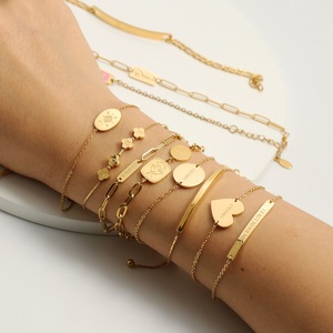 Thép không gỉ tùy chỉnh logo khắc cảm hứng thần chú lấy cảm hứng từ 18K mạ vàng PVD Khắc Đồ trang sức vòng đeo tay - Product Image 2