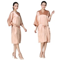 Robes de mariée et de demoiselles d'honneur en satin de soie couleur or champagne de haute qualité, avec broderie ou impression de logo personnalisé