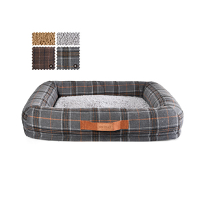 Cuscino per animali da compagnia di alta qualità classico Plaid per cani con manico in pelle - Product Image 1