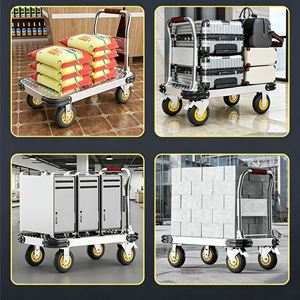 Chariot à plateforme pliable 880 lb, chariot à main robuste avec roues en caoutchouc, chariot à plateau pliable pour entrepôt, garage - Product Image 6