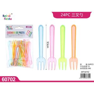Set forchetta in plastica colorata da 24 pezzi per servire torte e Dessert - Product Image 1