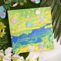 Kit de Peinture sur Toile à Texture à Verser Thème Nature pour Enfants, Personnalisable, Nouveau, Cadeau, Dessin, Bricolage, Jouet, Ensemble de Peinture Acrylique