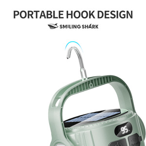 Smiling Shark Multifunctional Camping <b>Light</b> Led Solar Rechargeable Portable Lamp With Usb Charging - Product Image 5