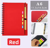Carnet à spirale portable, bloc-notes à feuilles mobiles, planificateur combiné, notes adhésives, cadeau, mémo détachable pratique