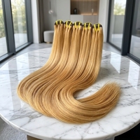 Venta al por mayor # 27 Extensiones de Cabello Humano Virgen 100% Rubio Miel Súper Doble Trama Liso Extremo de 10-30 Pulgadas