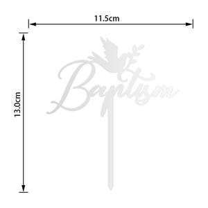 Acrylique joyeux baptême joyeux baptême gâteau Topper fête religieuse décoration gâteau décor - Product Image 6