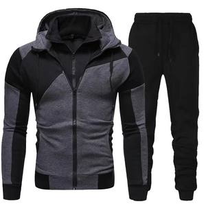<span class=keywords><strong>M</strong></span>-3XL pakaian olahraga pria, Hoodie dan celana 2 potong kasual musim gugur musim dingin, baju Fitness lari - Product Image 3