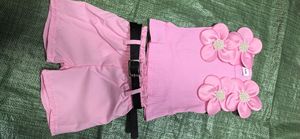 Ensemble 3 pièces pour filles de 0 à 3 <span class=keywords><strong>ans</strong></span>, haut sans manches en tricot tridimensionnel à fleurs, short et <span class=keywords><strong>ceinture</strong></span>, décontracté pour l'été - Product Image 6